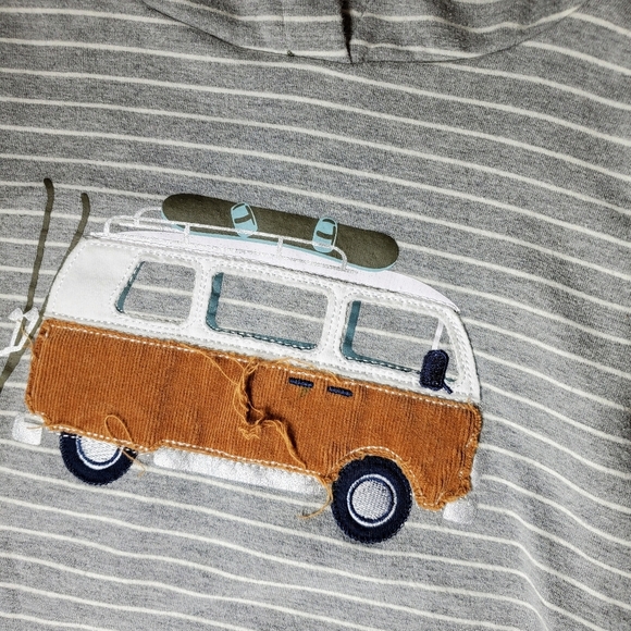 Tommy Bahama Hooded Top Gray White Striped Volkswagon Hippie Van Size 4T NWOT - Picture 8 of 14